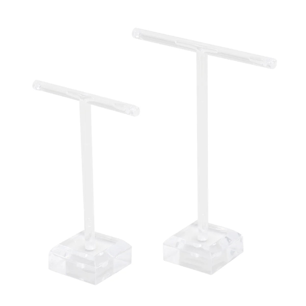 

2Pcs T Shape Earring Display Stand Acrylic Jewelry Organizer Holder For Earrings Bracelets Keys Storage Solution Gifts