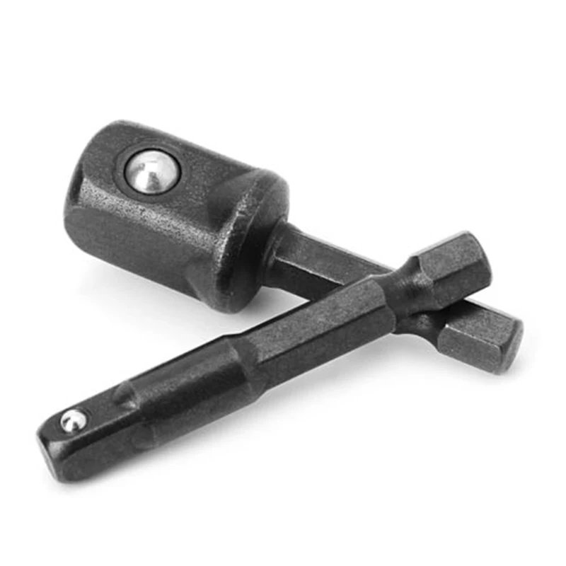 Convenient 5pcs Socket Bit Adapters Set for Replacing 1/4" Chuck System Quickly with 1/4 3/8 1/2 Power Extension Bar