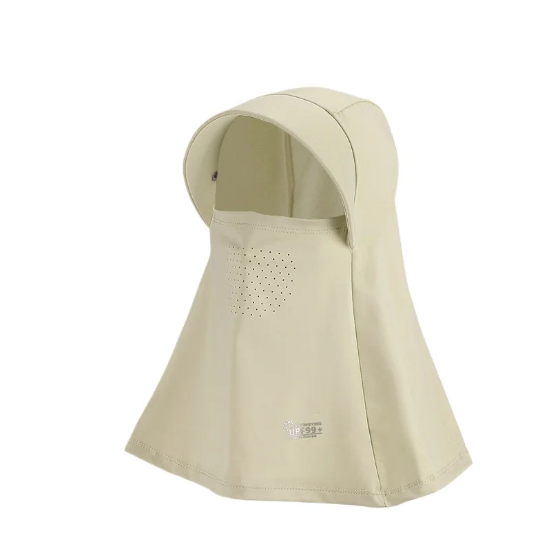 

Summer Ice Silk UV Protection Sun Hat For Women Mask Shawl Neck Protection Hat Outdoor Riding Full Face Cover Sunscreen Female
