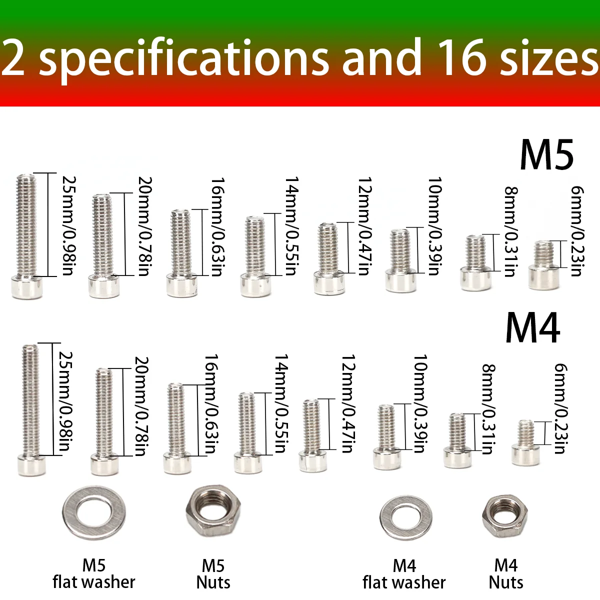 620pcs M4 M5 stainless steel bolt and nut kit, hexagon socket screw assortment kit, hexagon socket screw and nut DIY tool set