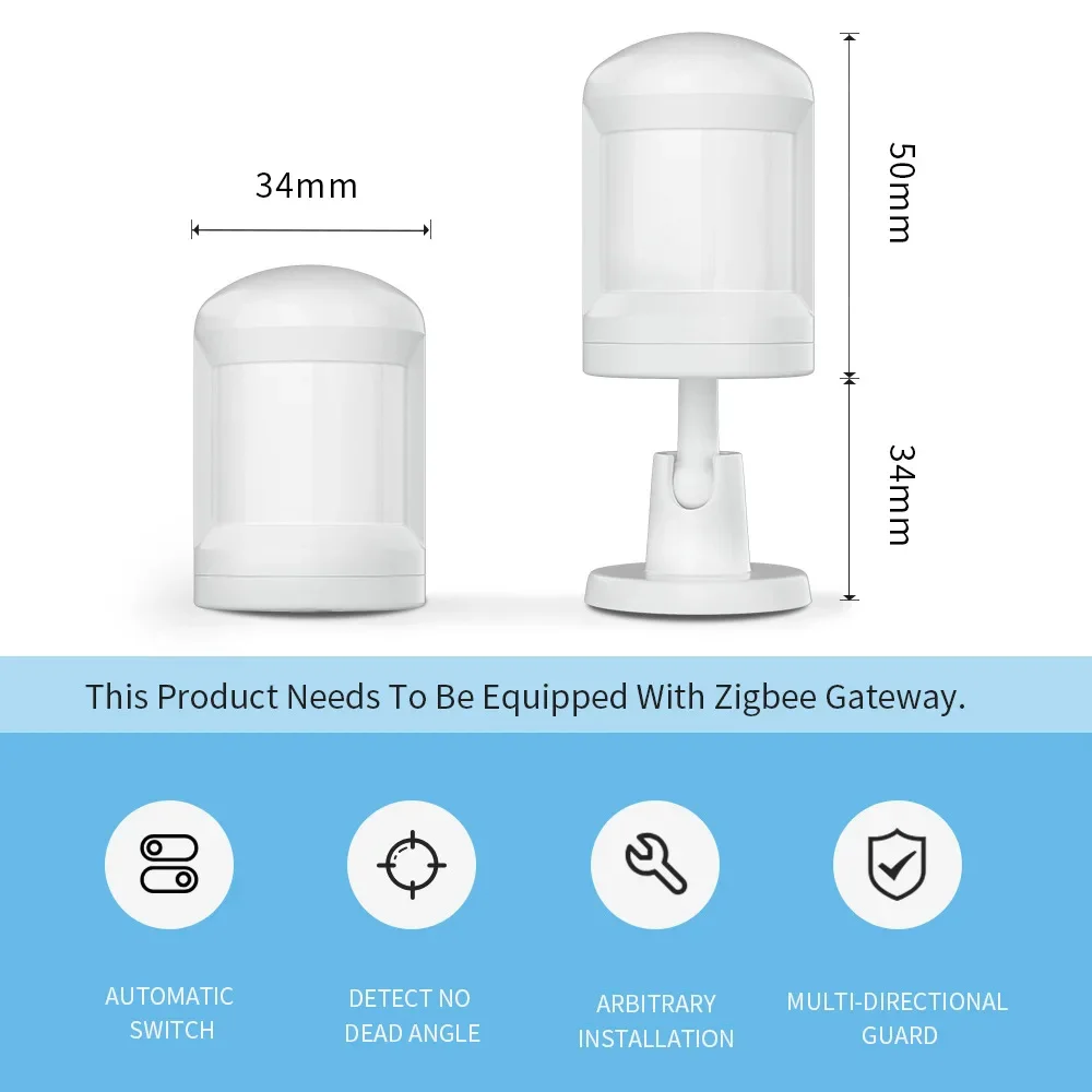 Zigbee Motion Presence Sensor PIR Human Body Detection Sensors Infrared Home Security Tuya Smart Life Support Alexa Google Home