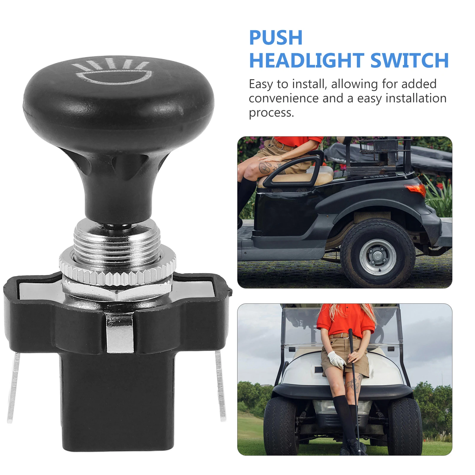 

Golf Cart Headlight Switch Replacement Durable Plastic Metal Easy Installation Compatible EZGO Push Pull Button