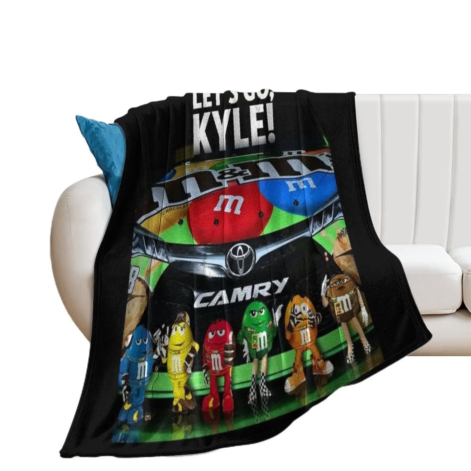 Kyle Busch racing Throw Blanket Luxury Hairys Decoratives Blankets