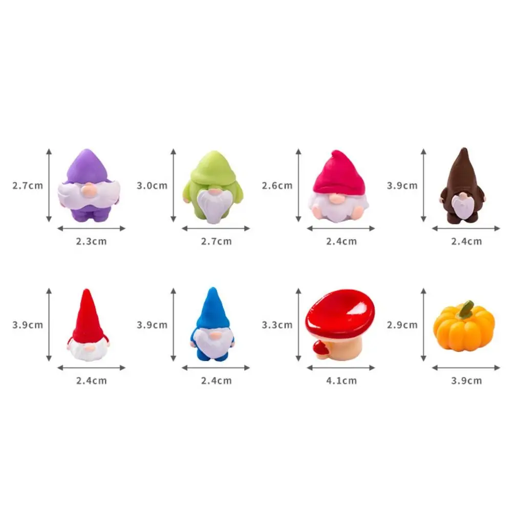 Multicolor Mini Gnome Figurines Resin Micro Landscape Miniature Dwarfs Statue Painted Home Decoration Garden Elf - Image 6
