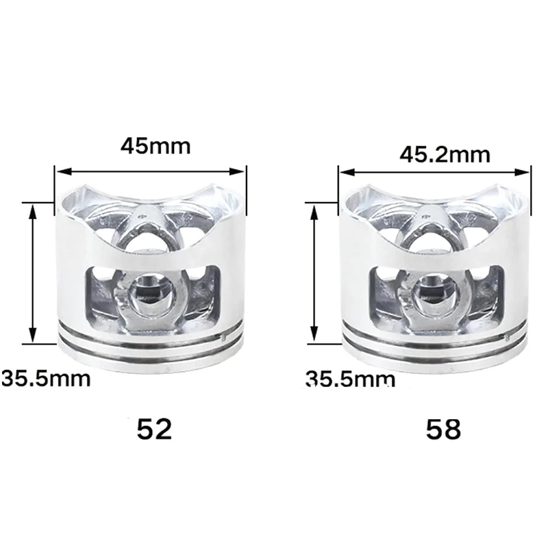 1 Set For Chinese 5200 52cc 58cc G5200 Gas Cylinder Engine Motor W/ Pin Rings Circlips Spare Parts Chainsaw Piston Kit 45/45.2mm