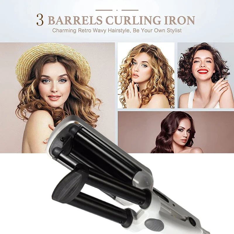 Mini Triple Barrel Hair Curler Professional Curling Iron Ceramic Curling Salon Waver Styling Wave Roller Hair Hair Iron Electric