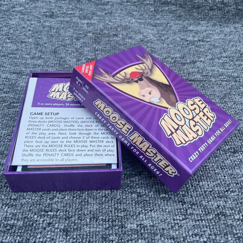 لعبة مضحكة للحفلات بعنوان 'مالك الغزلان' باللغة الإنجليزية، بطاقات لعب للتجمعات، مجموعة خفيفة الوزن لمواد الحياكة اليدوية