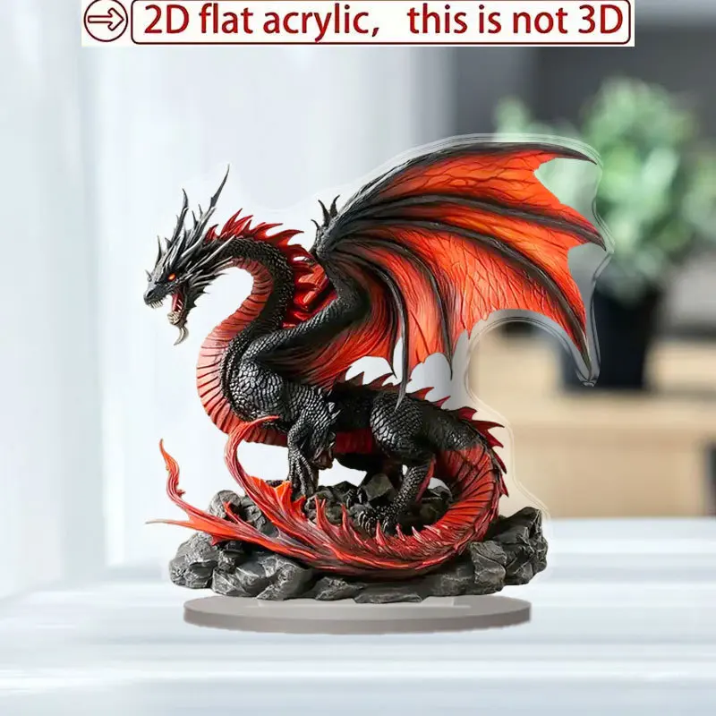 Acrylic Dragon Roar Sculpture - Tabletop Decorative Figurine for Home, Window Display, Party Decoration, Multipurpose Use,
