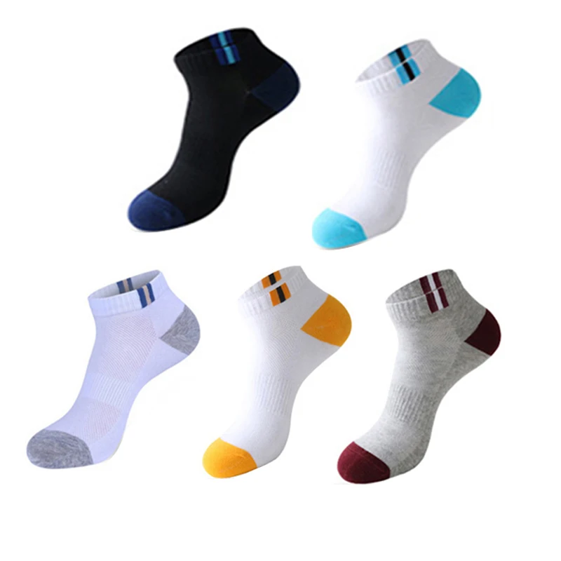 5Pairs High Quality Men Socks Short Sock Deodorant Male Mesh Breathable Summer Dress Sokken Classic Plus size 38-48