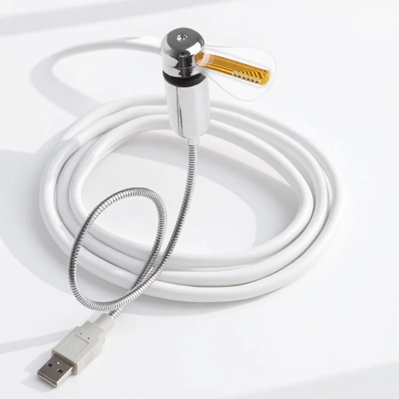 

Гибкий мини-вентилятор с питанием от USB для ПК, компьютера, ноутбука, красный светодиодный светильник, воздуходувка на гибкой стойке, портативный настольный вентилятор, домашний офис, ПВХ, металл