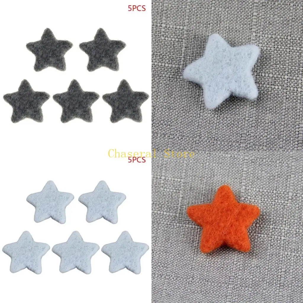 

E7CE 5 шт. для творческих фотографий новорожденных, мини-шерстяной фетр, звезды, бусины, шарики, украшения для фотосессии для Pr