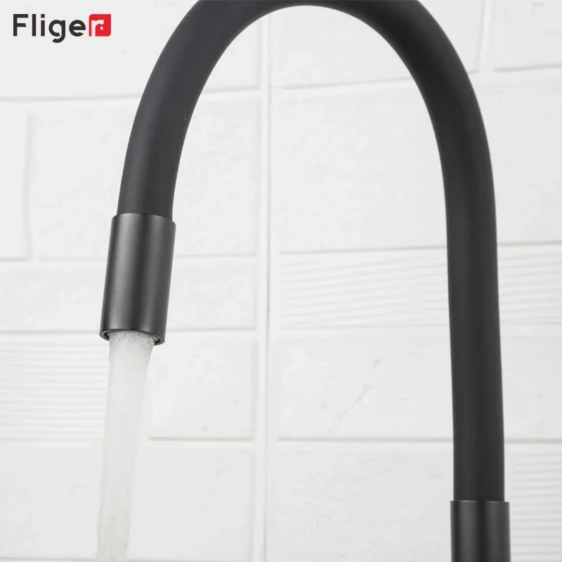 Fliger Kitchen Faucet Stainless Steel Kitchen Sink Faucet Hot and Cold Water Mixer Crane Tap Deck Mounted Torneiras De Cozinha