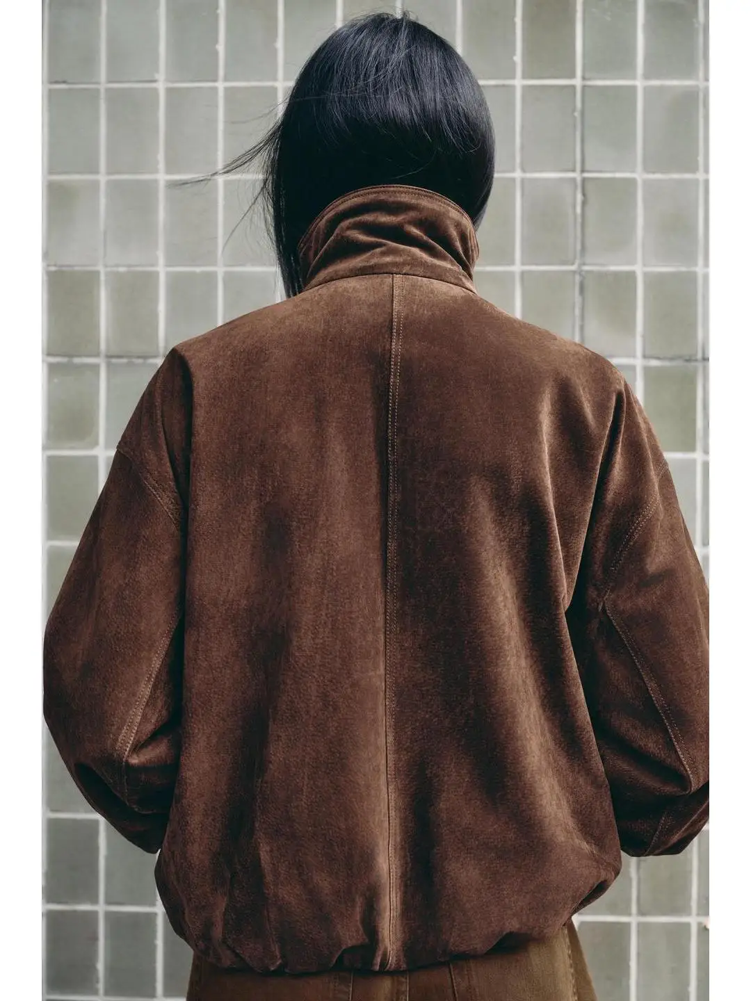 Loose Long Sve Faux Suede Jaet Stand Collar Work Warehouse Early Autumn Beau Ma La System Women's plus Size Coat