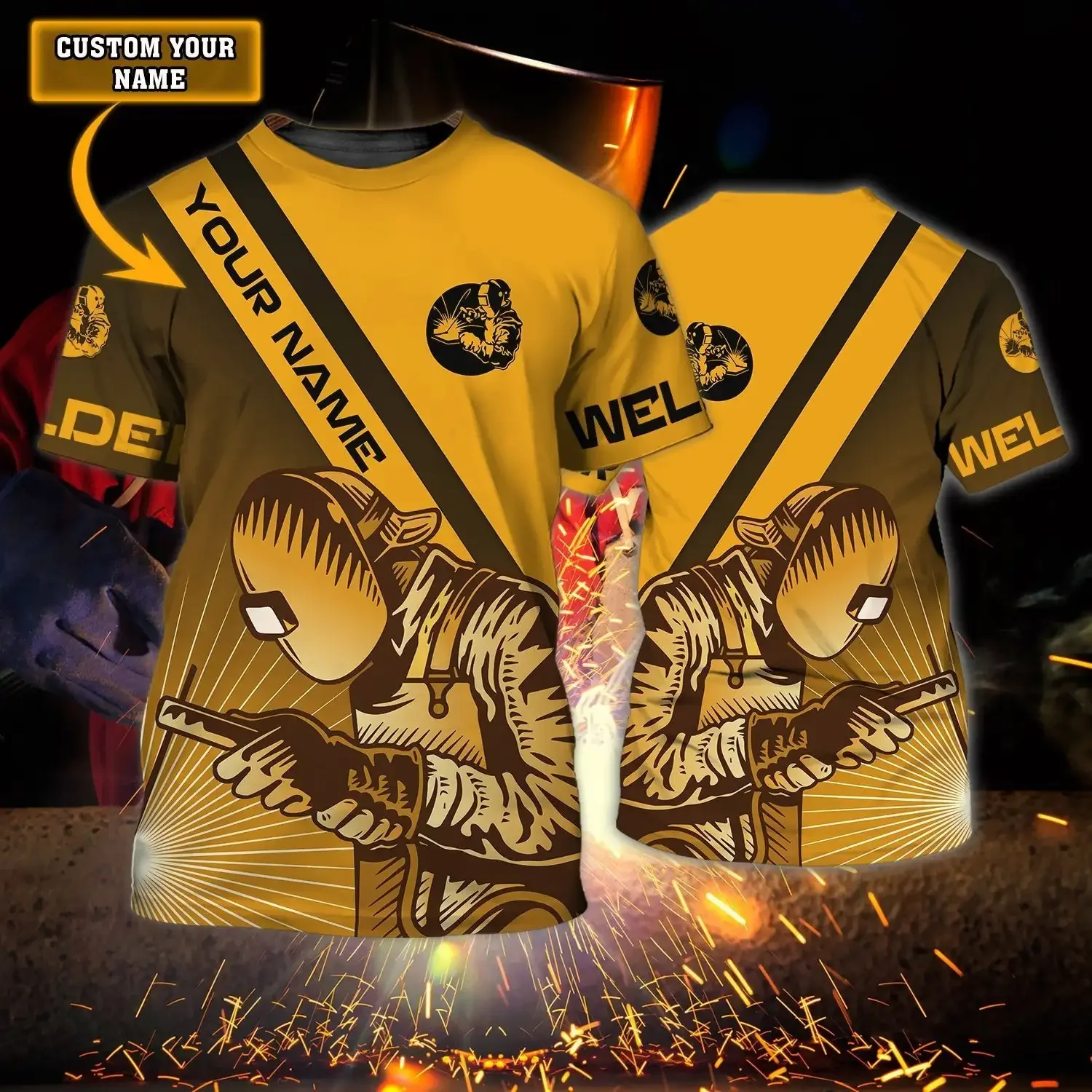 

Welder 3D Printing T Shirt Man Summer O-Neck Short Sleeve Oversized Top Casual Tee Loose Streetwear Harajaku