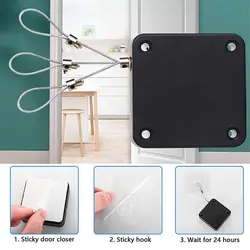 Punch-free Automatic Sensor Door Closer Strong Pull 800G Anti-theft Wire Rope Retractable Cabinet Catch Door Closer Buffer