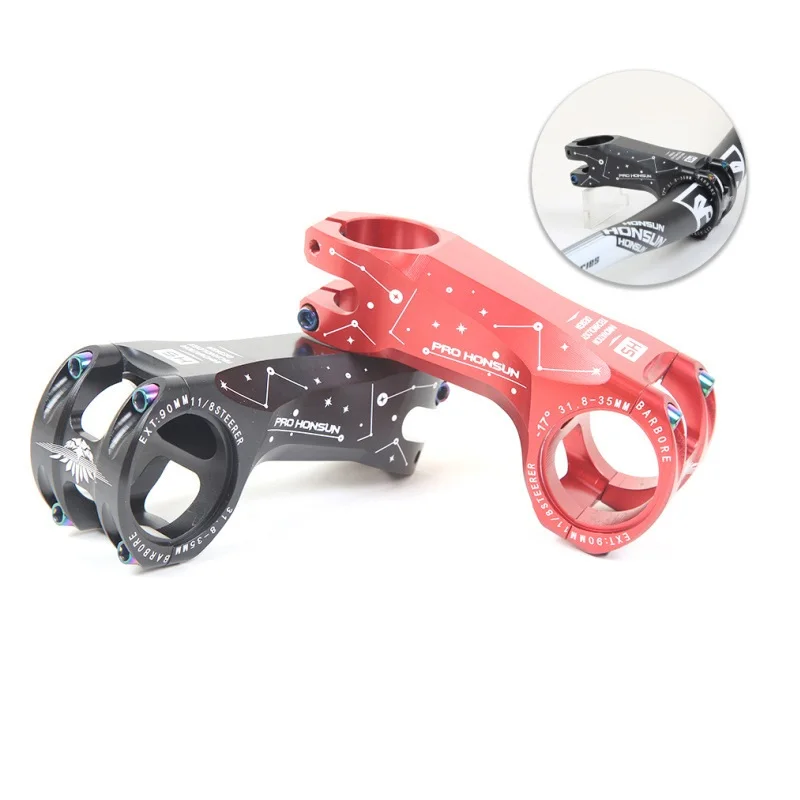 

MTB дорожный велосипед красочный вынос выноса горного велосипеда-117 градусов 90 мм XC велосипедный руль 31,8/35 мм Радужный вынос велосипеда Запчасти для велосипеда