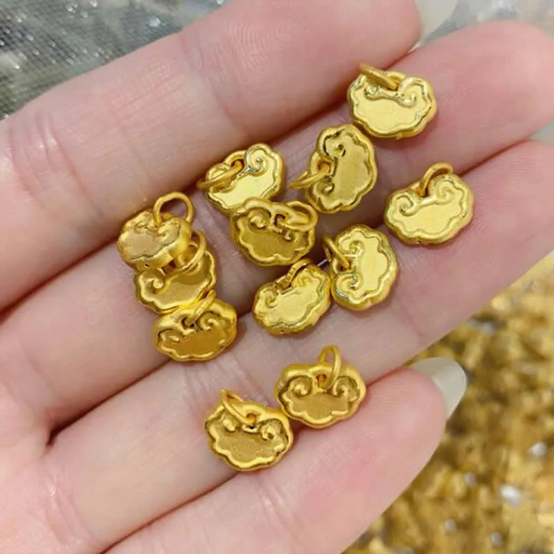 Pure 999 24K Yellow Gold Pendant Women 3D Gold Children Lock Necklace Pendant 1PCS