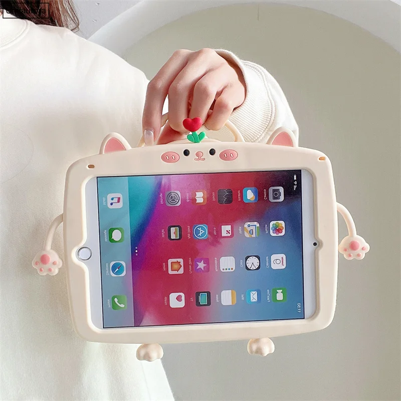 For Samsung Galaxy Tab A8 10.5 SM-X200 X205 T290 A7 SM-T500 S6 Lite SM-P610 SM-T220 Tablet Cover Kids Rotation Handle Stand Case