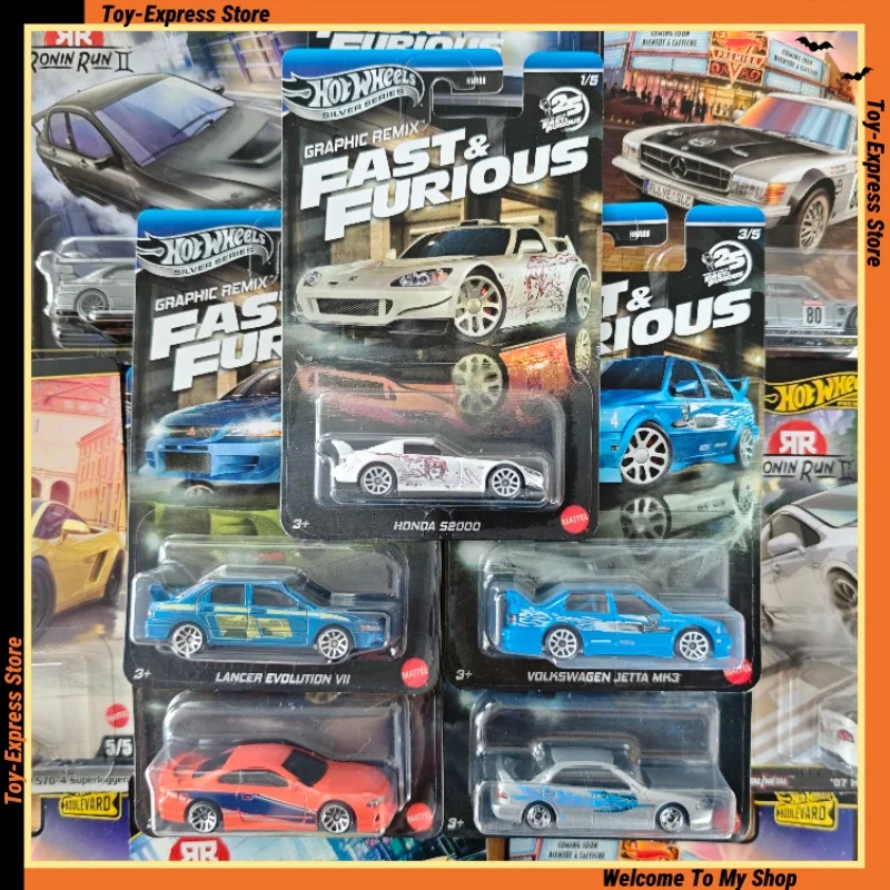 

Hot Wheels Fast & Furious 2025 Graphic Remix Hotwheels 2025 1/64 Car Model Nissan Evolution Jetta Acura Honda Vehicle Kid Toys