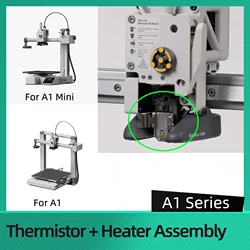 For Bambu Lab A1 A1 Mini Hotend Heating Assembly for Bambu A1 Series Thermistor Heater for Bambu A1 Mini