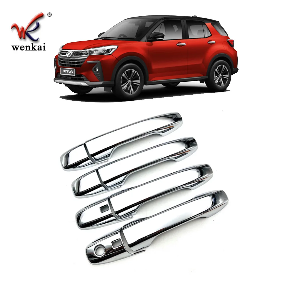 8Pcs Chrome Car Exterior Side Door Handle Frame Cover Trim for Perodua Ativa Toyota RAIZE Daihatsu ROCKY