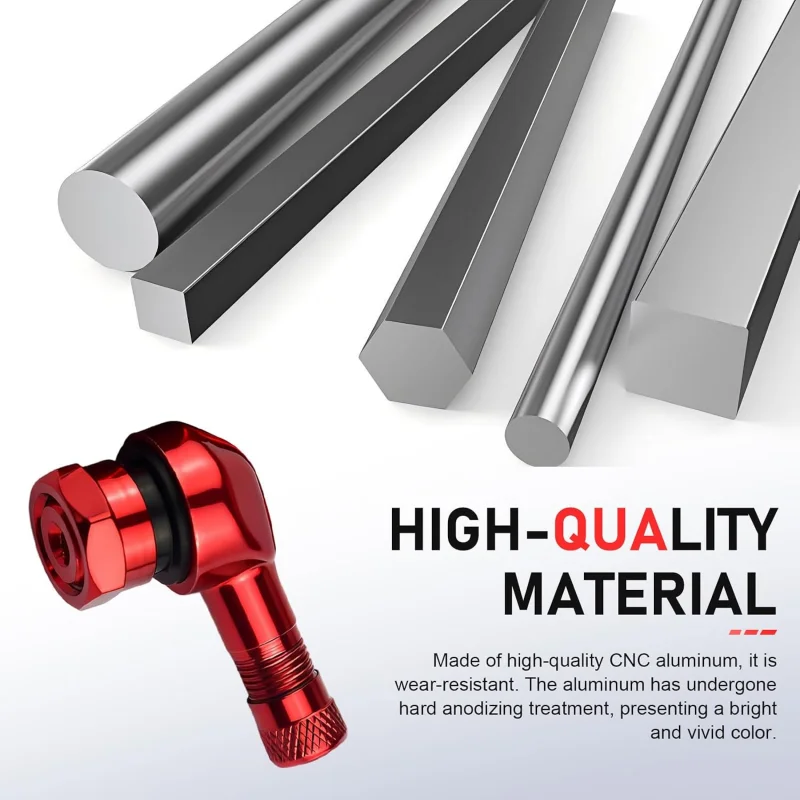 Aluminum Alloy Motorcycle Rim Valve Stem 90 Degree Tubeless Valve Stem For Motorcycle Tires Rims Wheel Components Replacement