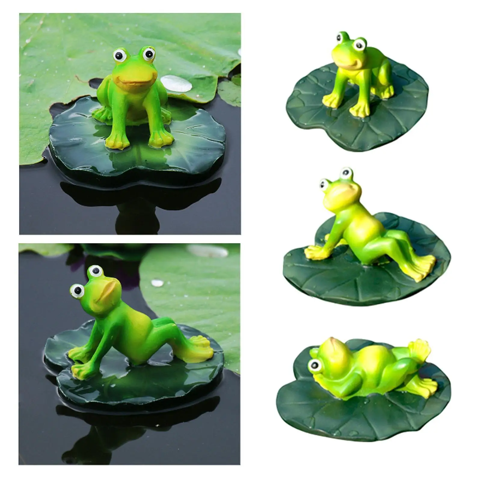 

Pond Water Floating Frog Figurine Decorative Collectible Centerpiece Gift Craft
