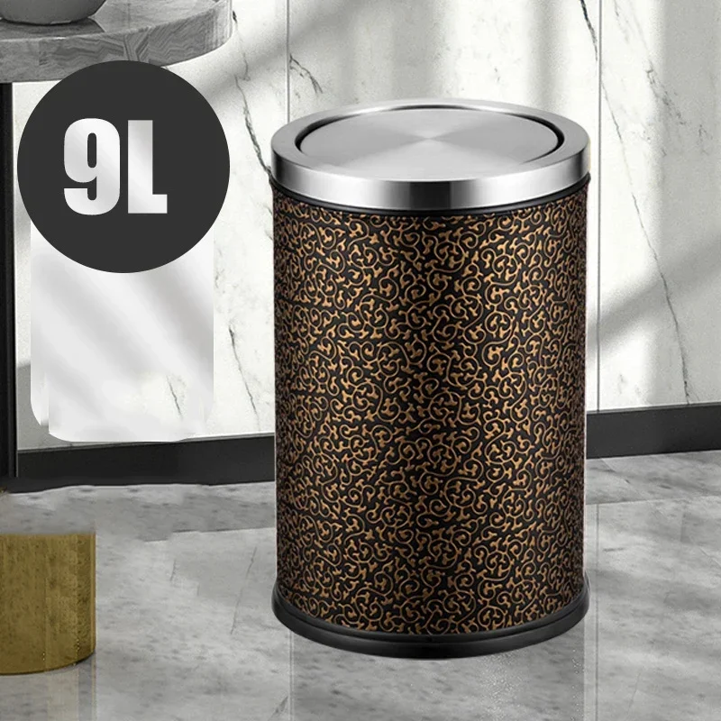 

Nordic Metal Garbage Bin Toilet Bedroom Marble Office Toilet Table Trash Can Fashionable Collector Lixeira Banheiro Bucket