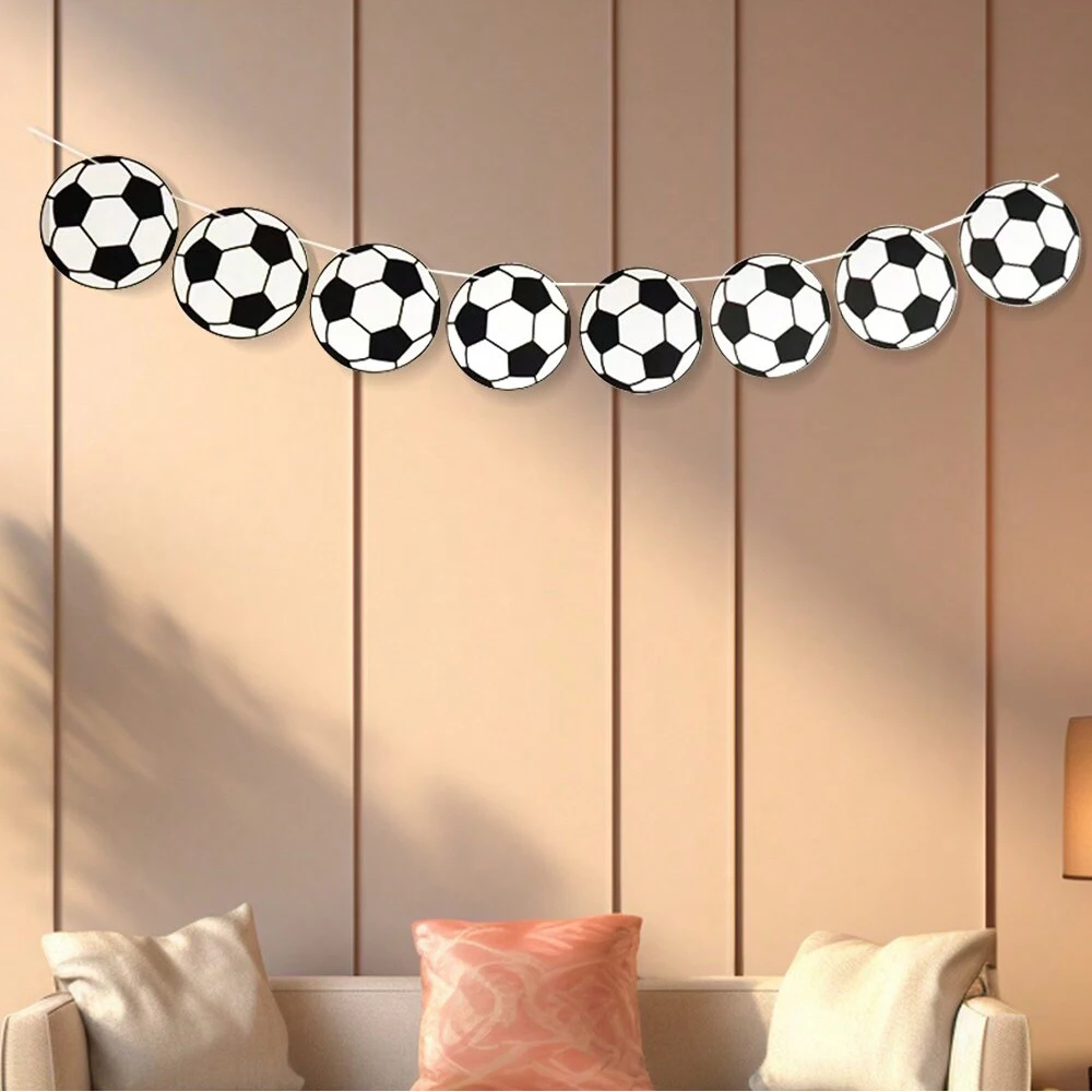 1 st Voetbal Verjaardagsfeestje Decoratie Vlag trekken Voetbal Gelukkige Verjaardag Papier Banner Feestartikelen