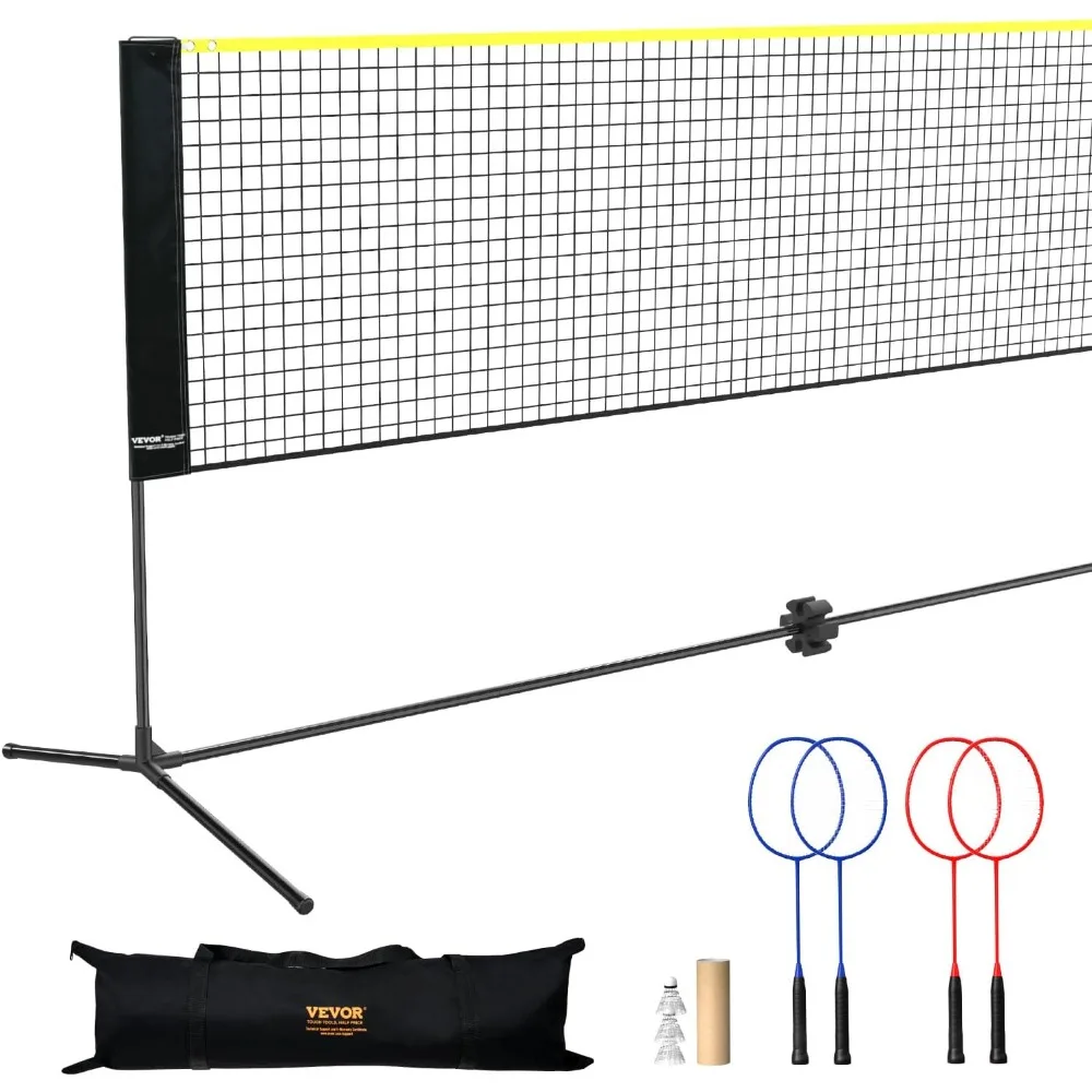 

Сетка для бадминтона, регулируемая по высоте сетка для волейбола, широкая складная сетка для пиклбола, портативный комплект для тенниса с регулируемой высотой и опорами
