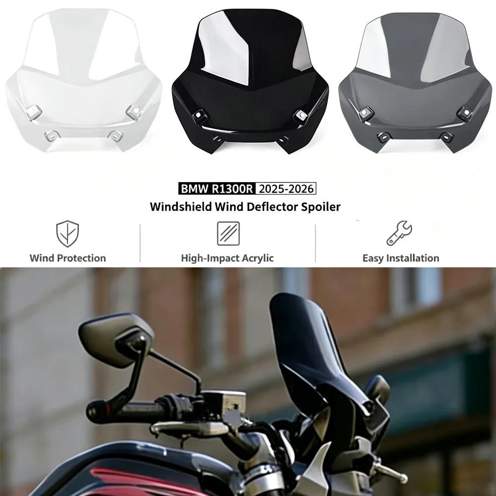 `Motorcycle Windscreen Wind Deflector Spoiler Windshield Shield For BMW R1300R R 1300R 2025 2026 Modified Accessories`