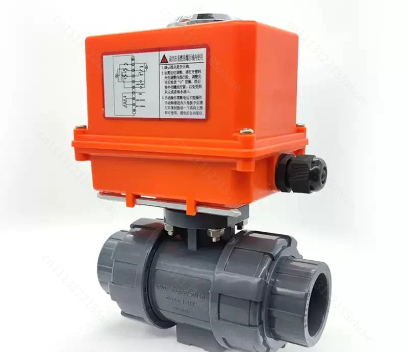 Electric UPVC Ball Valve, Quick Cut-off O-Type Union Ball Valve, PVC Plastic Flow Control Switch