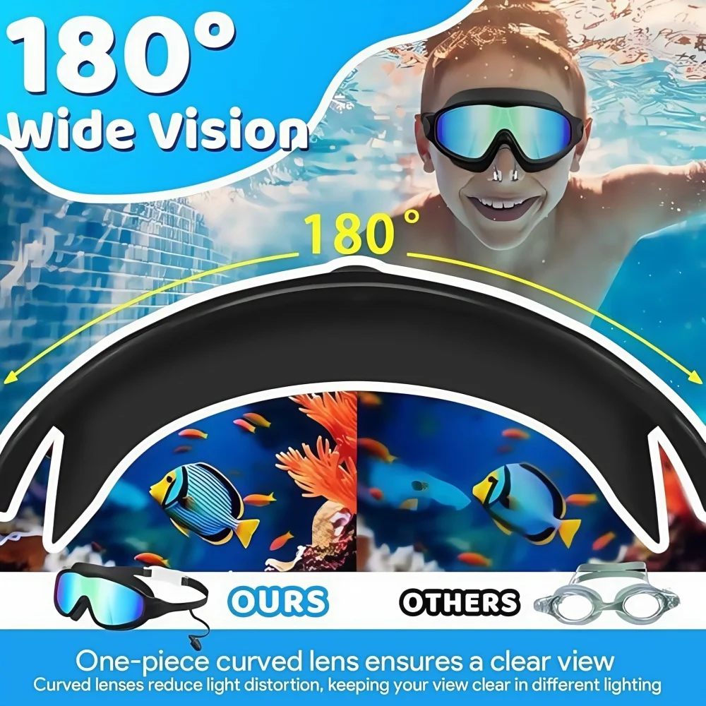 2PCSC Kids Swim Goggles with Earplugs & Nose Clip Wide View Anti-Fog UV Protection Swimming Goggles for Boys Girls Aged 3-15 5 2PCSC Kids Swim Goggles with Earplugs & Nose Clip Wide View Anti-Fog UV Protection Swimming Goggles for Boys Girls Aged 3-15 5