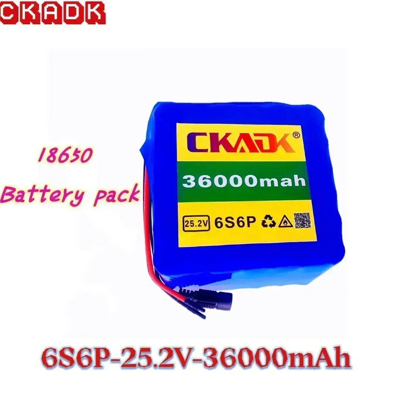 6S6P 18650 lithium-ion battery pack 24V, 36Ah, 25.2V, 36000mAh, 350W DC, 250W motor, 2a charger