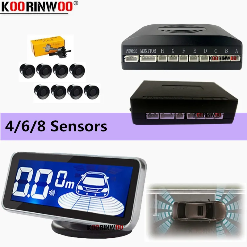 

Car Parking Sensors Kit Koorinwoo Reversing Front Radar LED Monitor Smart Park System 4/6/8 Electronic Accessories Parktronicm