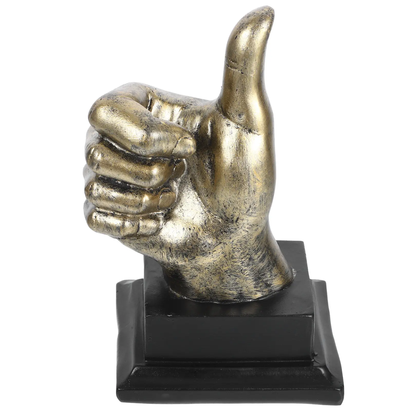 Retro Finger Gesture Resin Ornament – Lightweight Desktop Decoration for Home, Office, TV Cabinet & Tabletop