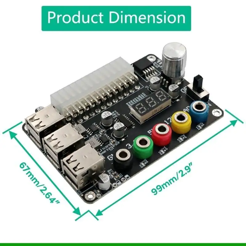 U55C ATX24P Board 6USB2.0 ondersteunt 3.3V, 5V, 12V en 1.8V 10.8V