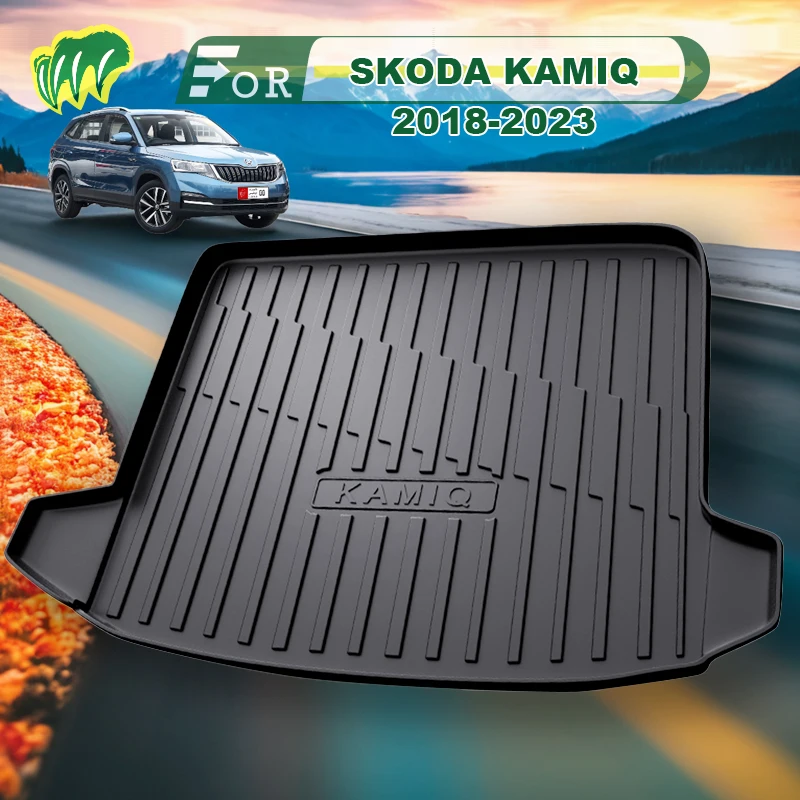 

For SKODA KAMIQ 2018-2023 TPE Custom Fit Car Trunk Mat All Season Black Cargo Mat 3D Shaped Laser Measured Trunk Liners