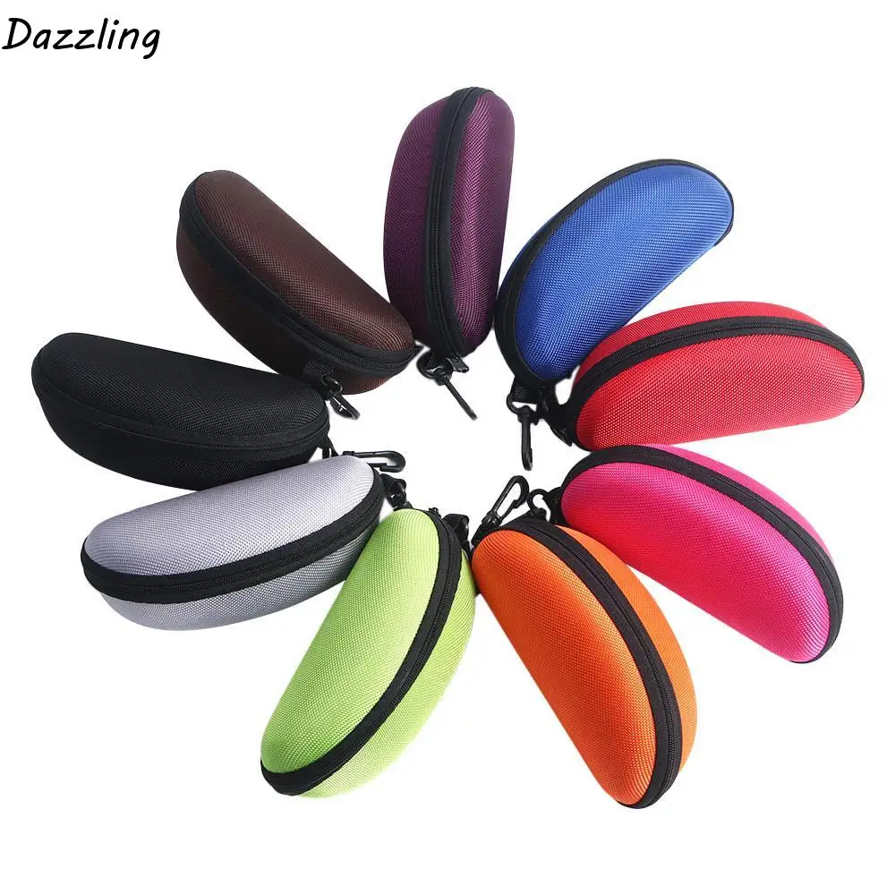 

Multi-color Zipper Box with Hook Eyeglasses Protector Case Men Women Shell Clam Pouch Eye Glasses Box Sunglasses Bag Hard Case