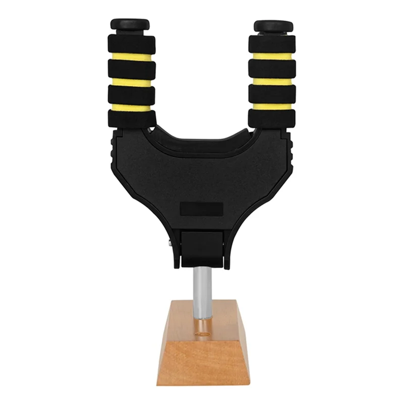 جيتار قصير هوك القيثارة حامل عرض الجيتار الخشبي الكهربائي خطوط سوداء وأصفر