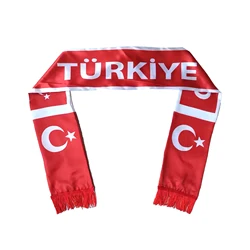 Sports scarf Turkey Turkish Fans use neck warp polyester printed satin flag scarfs