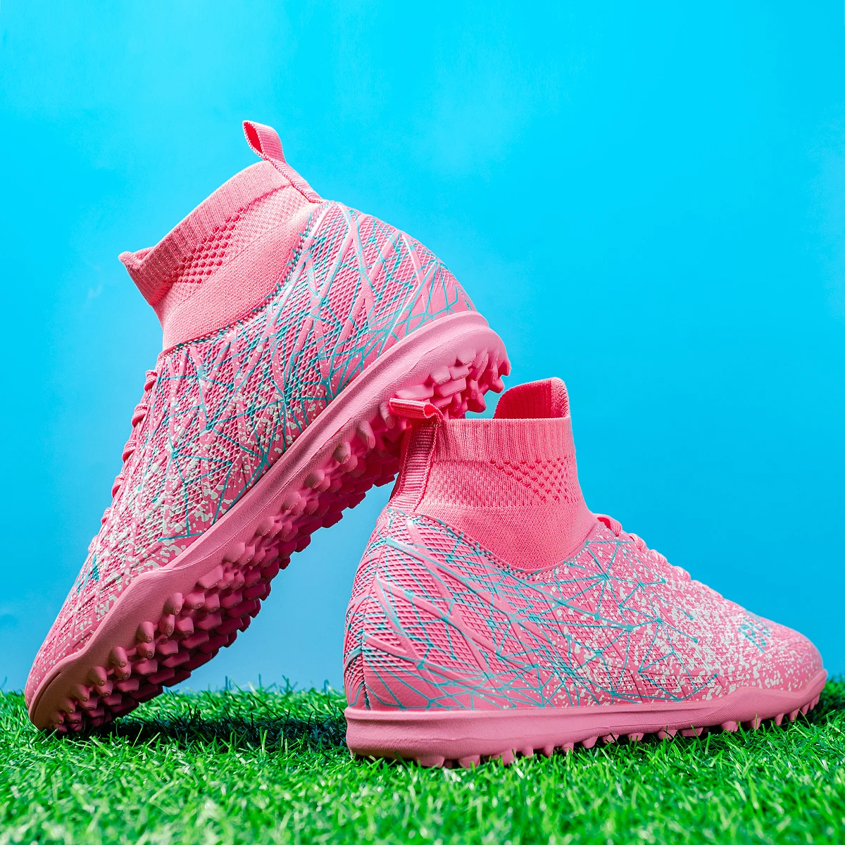 Athletic TF Turf Soccer cleats PU Fabric Skin-friendly Upper Rubber Non-slip Sole Reliable Quality Training Footwear