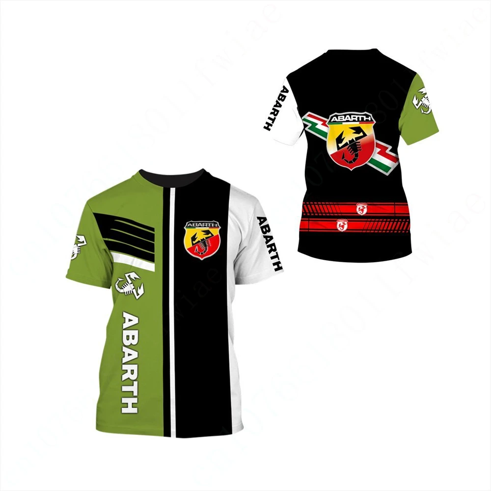 Homens e mulheres Abarth Anime camiseta extragrande, secagem rápida, manga curta, blusa casual, roupas unissex, Harajuku