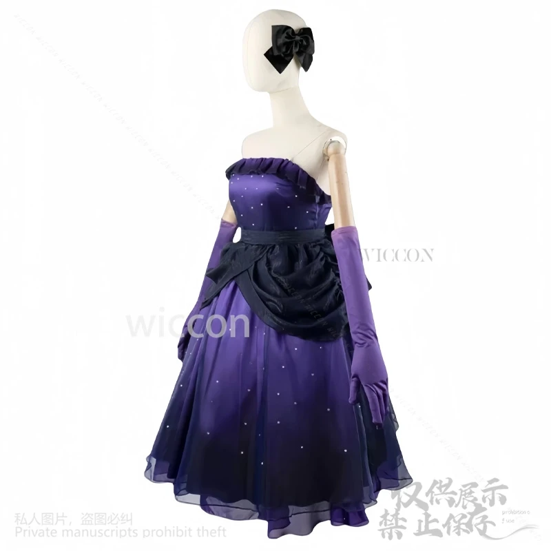 Juego de Cosplay de Anime, disfraz de Sorasaki Hina azul, púrpura, precioso vestido de noche corto brillante para fiesta, peluca de Lolita personalizada