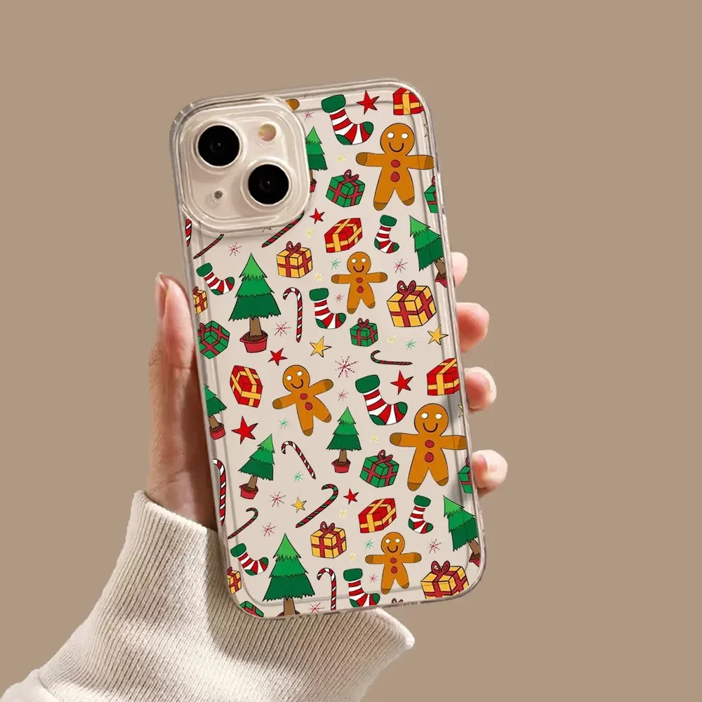 Cute Merry Christmas Santa Claus Phone Case For OPPO Reno 12F 7 11 11F 10 4 8 8T 8Z 7Z 7 6Z 6 5 Pro Plus 4G 5G Clear Soft Cover