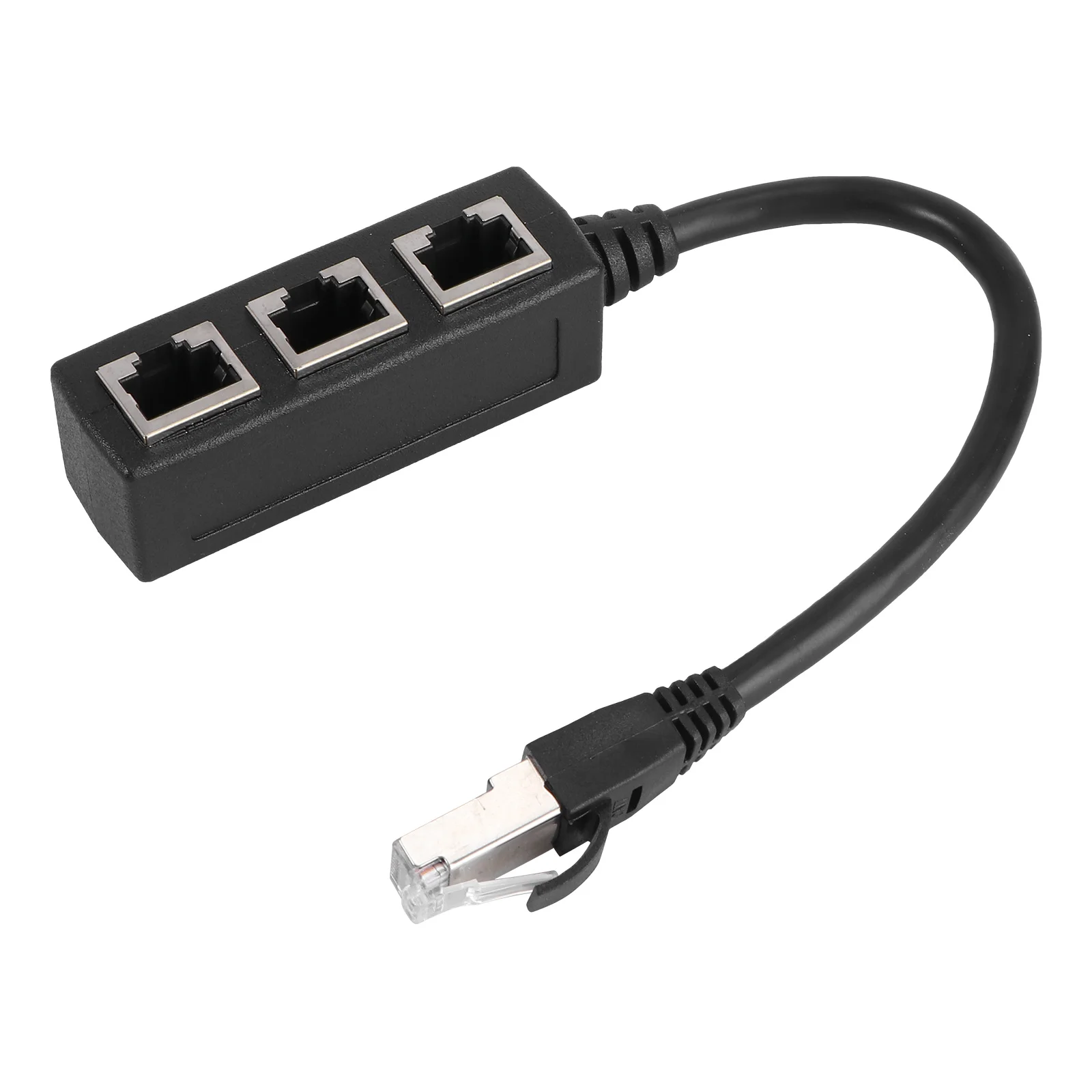 

Ethernet Cable Adapter Splitter 1 Male to 3 Female Port LAN Network Plug 3 in 1 Adapter NetWork Accessories Splitter (Black