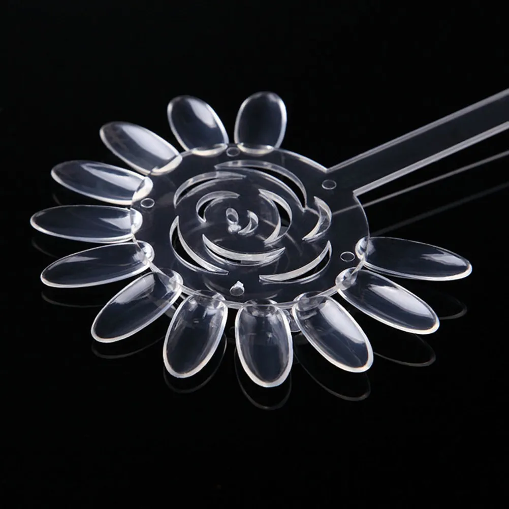 

2Pcs 120-Tip Sunflower-Shaped Nail Art Display Board ABS Practice Demo Tool for Salon Home Use Portable with Split Ring Nail