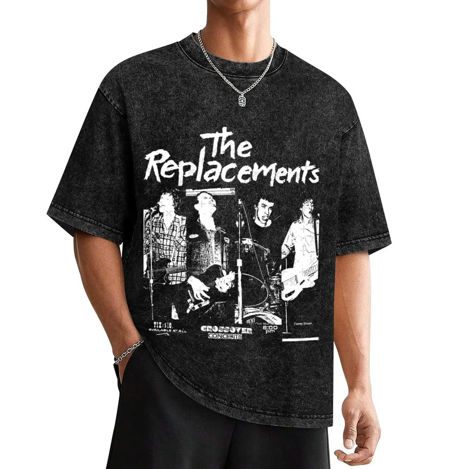 

The Replacements Concert Graphic Music Art BLK T-Shirt cotton graphic tees new edition shirts graphic tees tees clothes for men