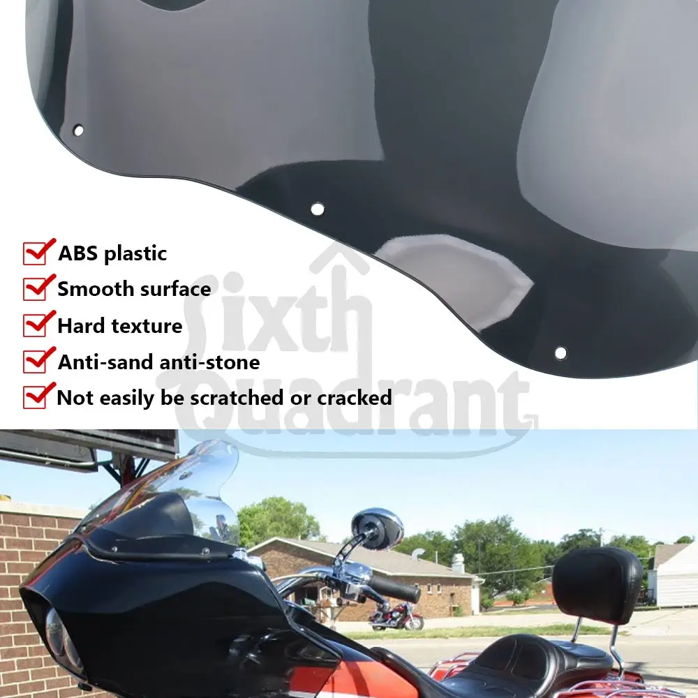 For Harley Road Glide CVO/SE FLTR/I FLTRX 1998-2013 Motorcycle 12.5" Wind Deflector Cowling Windscreen Front Fairing Windshield view 5