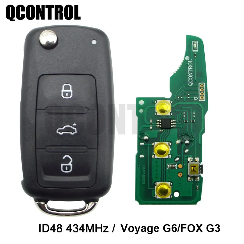 QCONTROL 3 BTCar Remote Key 434 MHz for FOX CrossFox SpaceFox G3 / GOL G6 / Voyage G6 for VW/VolksWagen 2014 - 2017